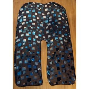 NWT Anthropologie Roffe Sheer Ruana Kimono Wrap Shawl Blue Teal Silver